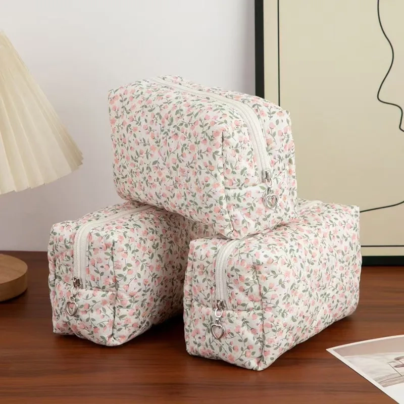 Floral Printed Cosmetic Toiletry Bag - Image 2