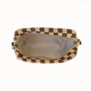 Checkerboard Knit Travel Toiletry Bag