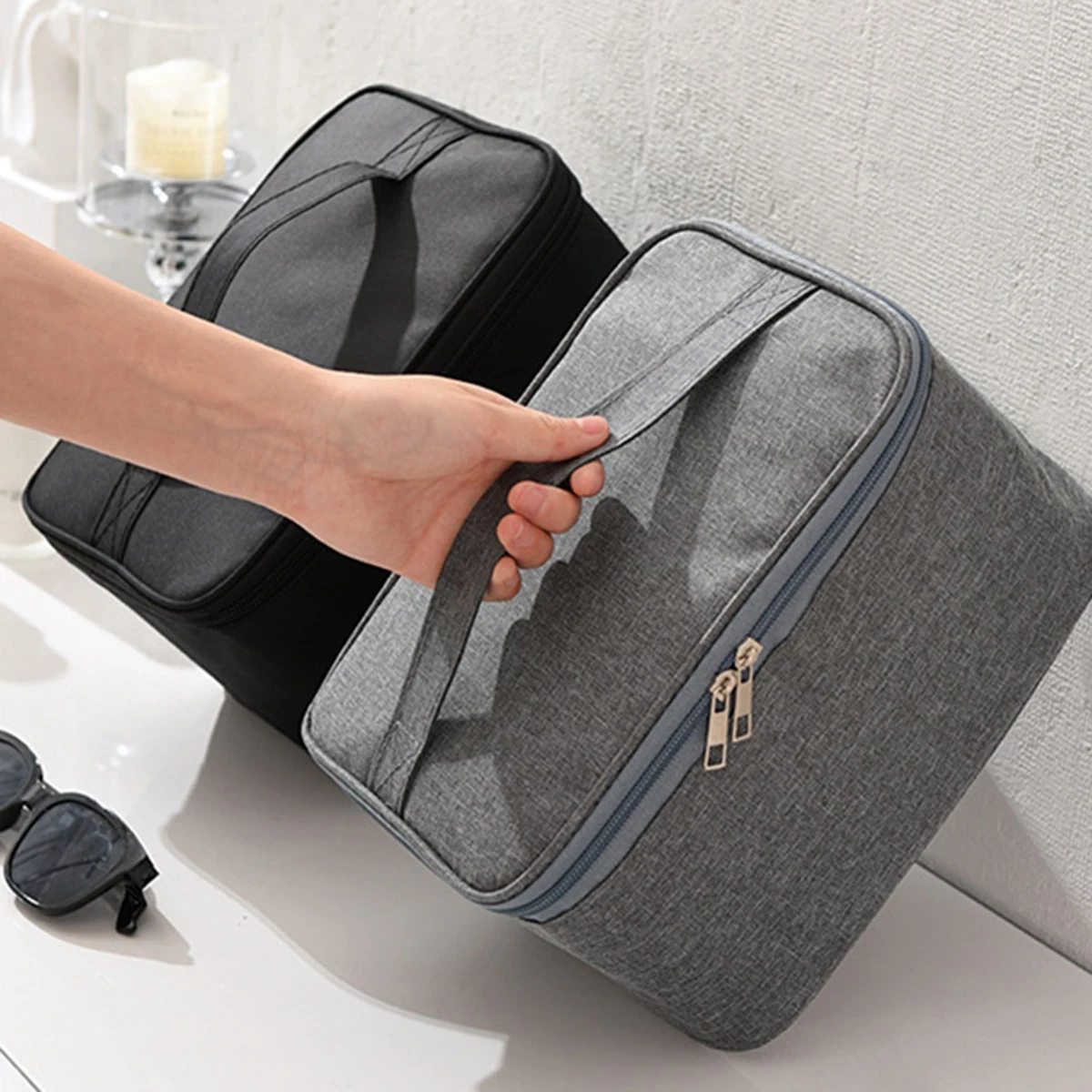 Double Layer Oxford Travel Toiletry Bag - Image 2
