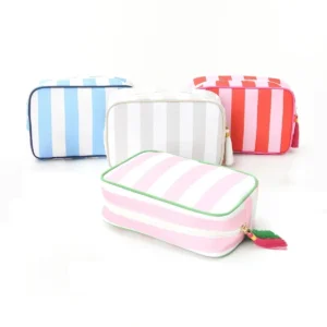 Striped Waterproof Travel Toiletry Bag