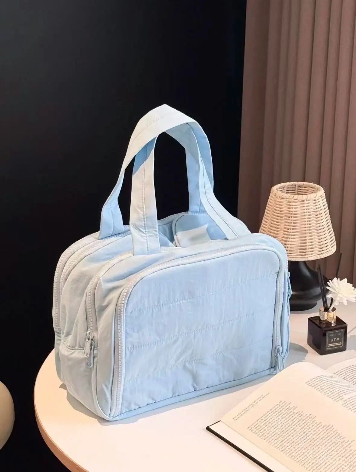Quilted Dry Wet Separation Travel Toiletry Bag - Image 6