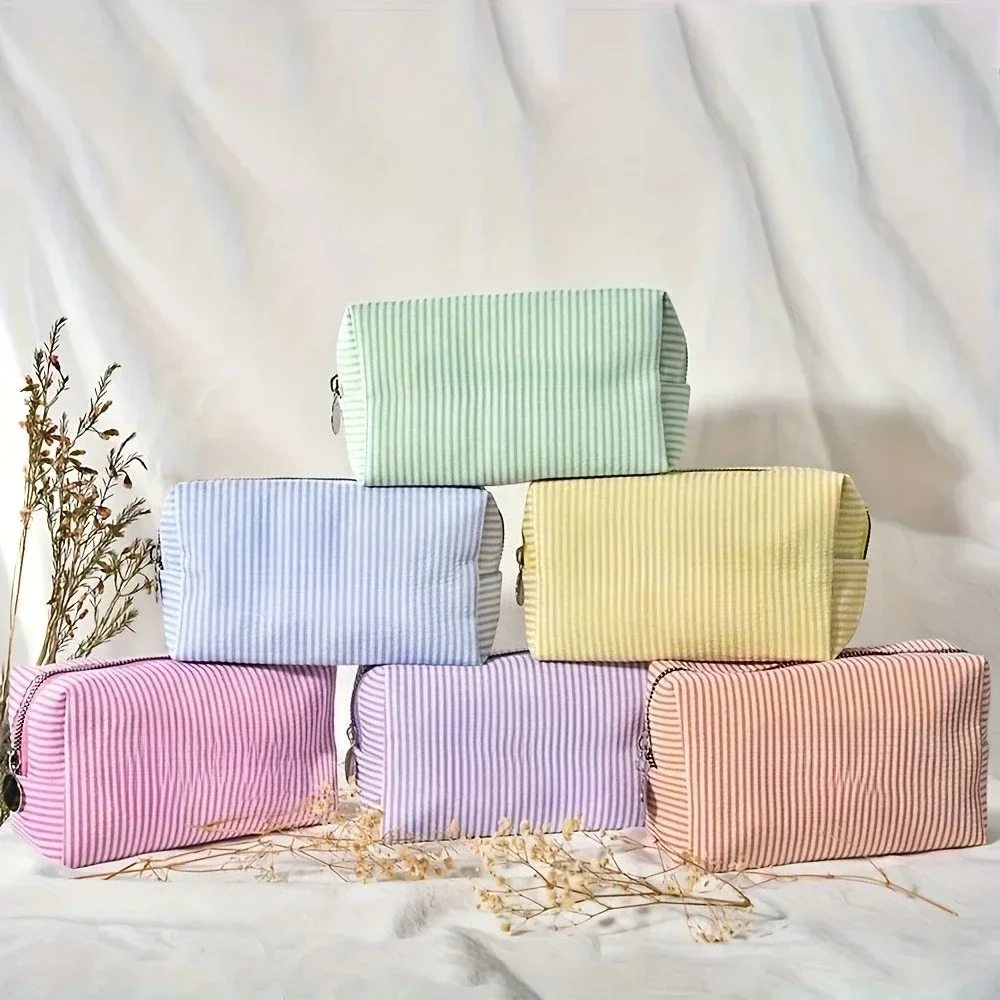 Striped Zippered Travel Toiletry Bag - Image 6