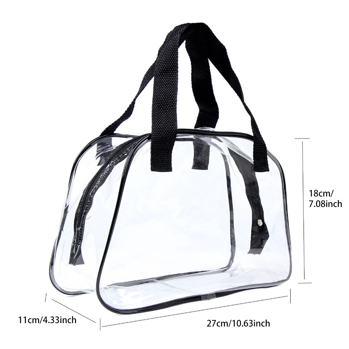 Striped Zippered Travel Toiletry Bag