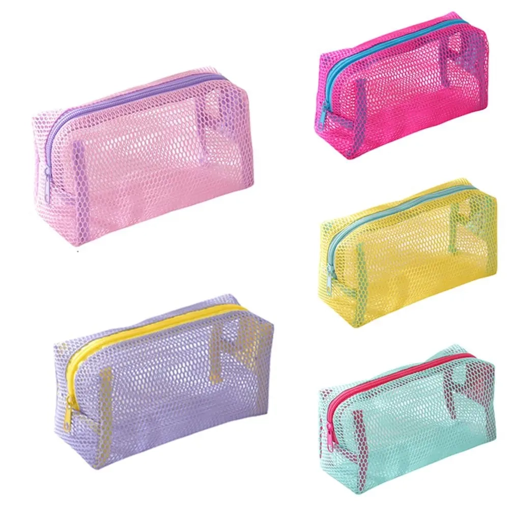 Colorful Mesh Travel Toiletry Makeup Bag - Image 2