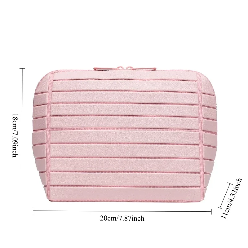 Striped PVC Large Capacity Travel Toiletry Bag - Image 5