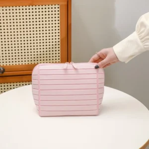 Striped PVC Large Capacity Travel Toiletry Bag