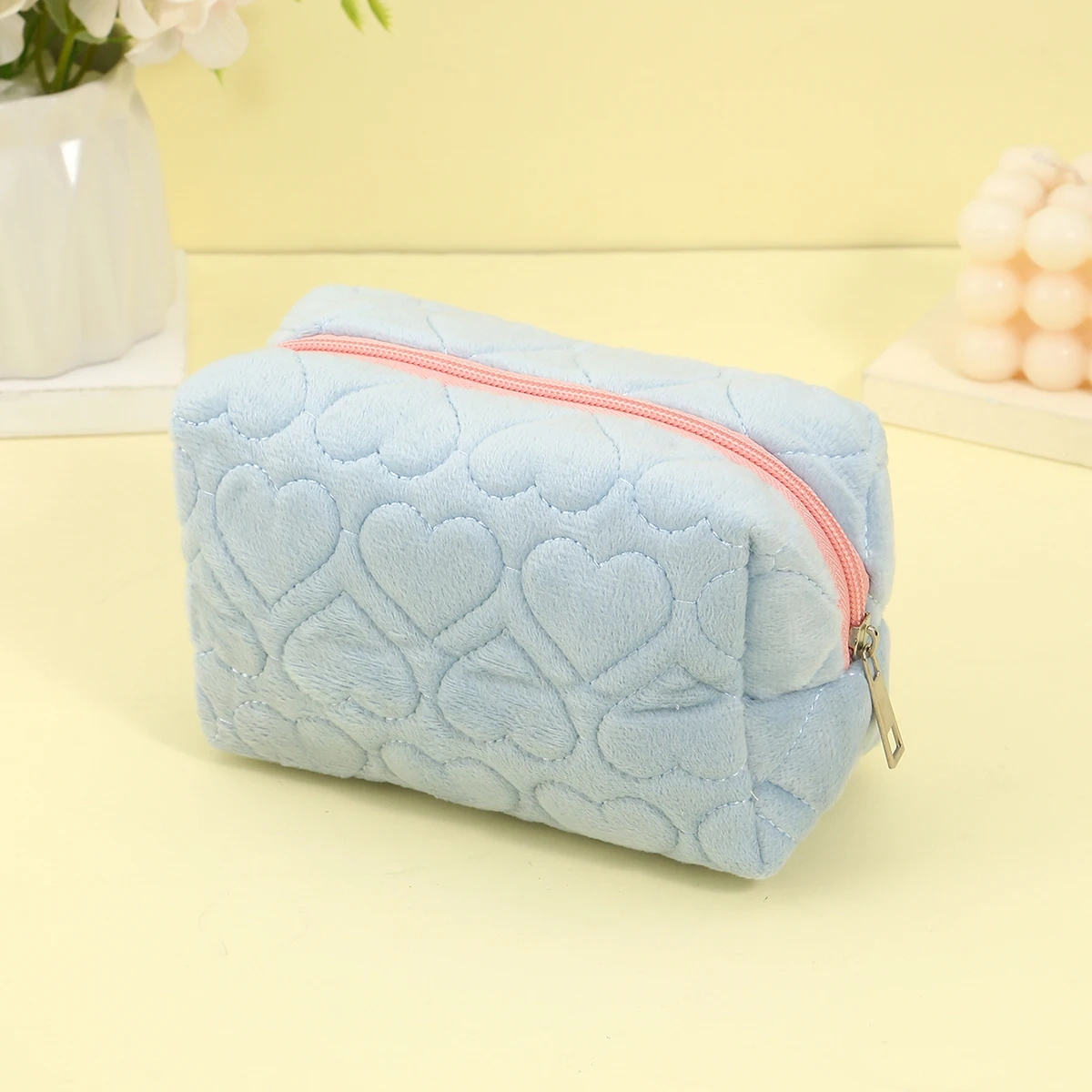 Heart Print Zipper Travel Makeup Toiletry Bag - Image 7