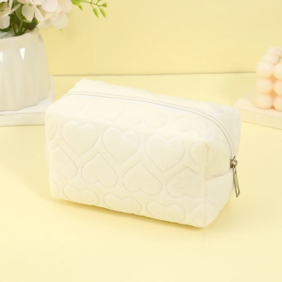 Heart Print Zipper Travel Makeup Toiletry Bag - Image 6
