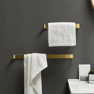 Brushed Gold Wall-Mounted Towel Bar