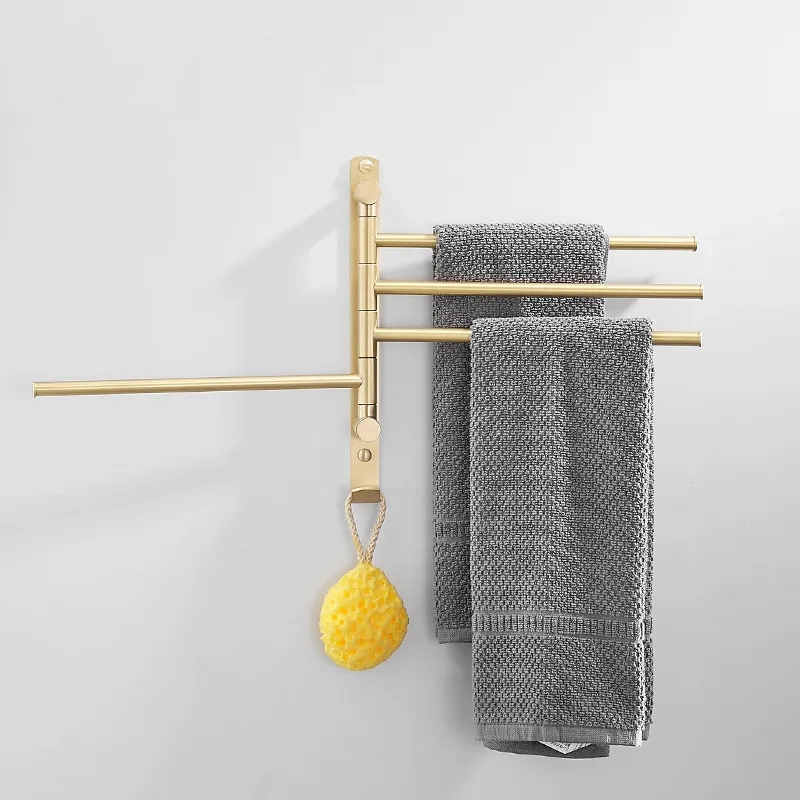4-Arm Swivel Wall-Mounted Towel Rack - Image 2