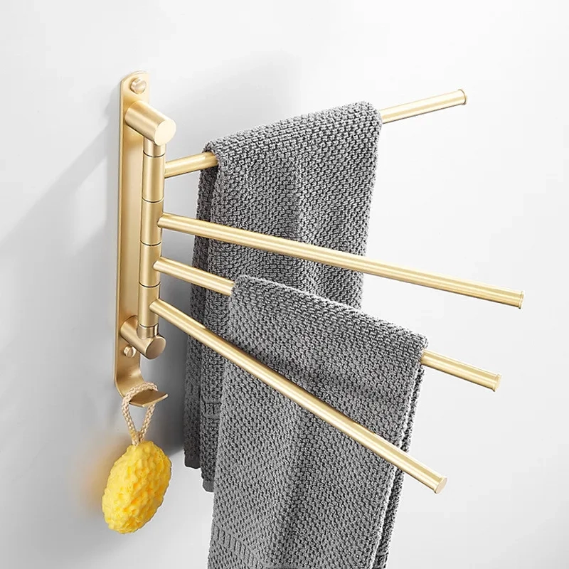 4-Arm Swivel Wall-Mounted Towel Rack
