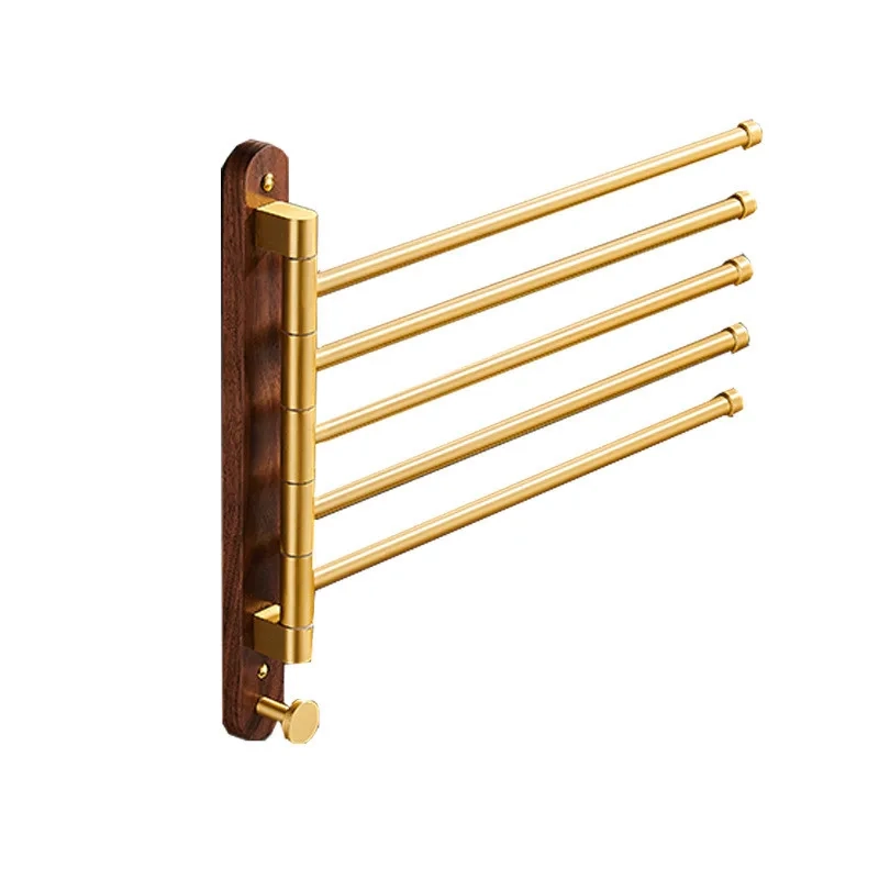 Swivel Wall-Mounted Wood Towel Rack - Image 6