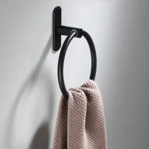 Black Wall-Mounted Towel Bar