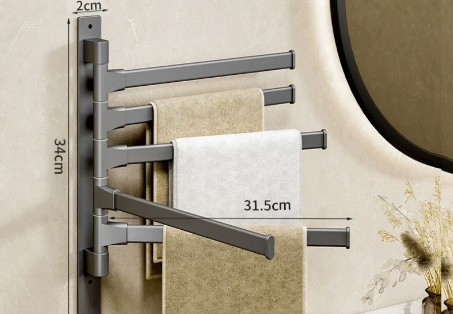 Swivel Wall-Mounted Towel Rack - Image 9