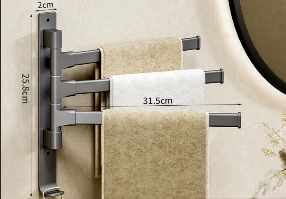 Swivel Wall-Mounted Towel Rack - Image 7