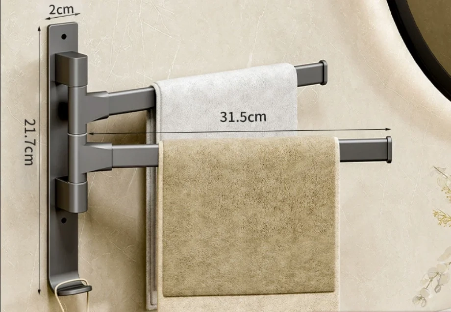Swivel Wall-Mounted Towel Rack - Image 6