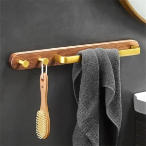 Wall-Mounted Towel Bar with Hooks