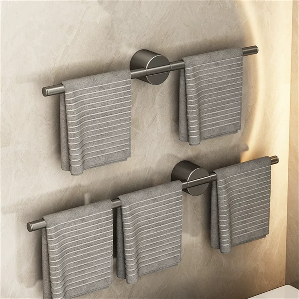 Aluminum Wall-Mounted Towel Rack Shelf - Image 2