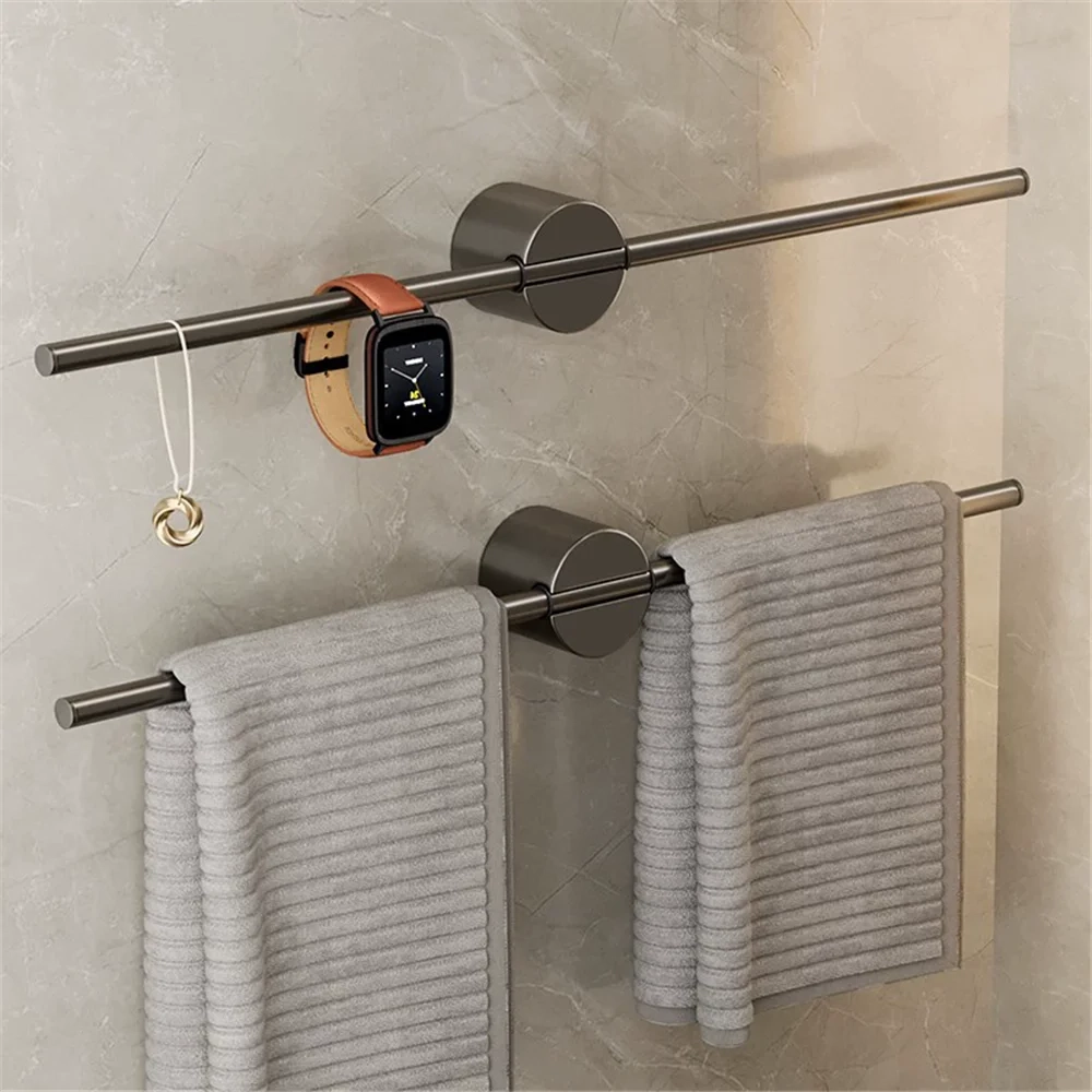 Aluminum Wall-Mounted Towel Rack Shelf - Image 3