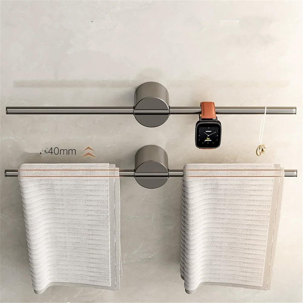 Aluminum Wall-Mounted Towel Rack Shelf - Image 4