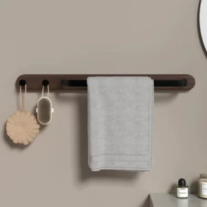 Wall-Mounted Towel Bar with Hooks