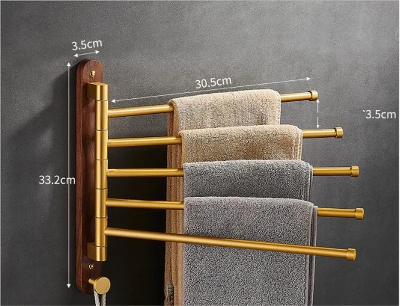 Swivel Wall-Mounted Wood Towel Rack - Image 10